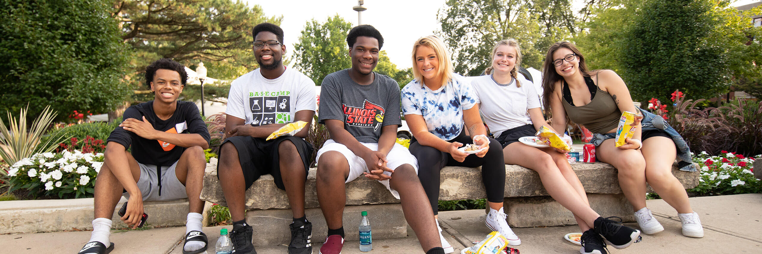 Students attending an event in the Quad.